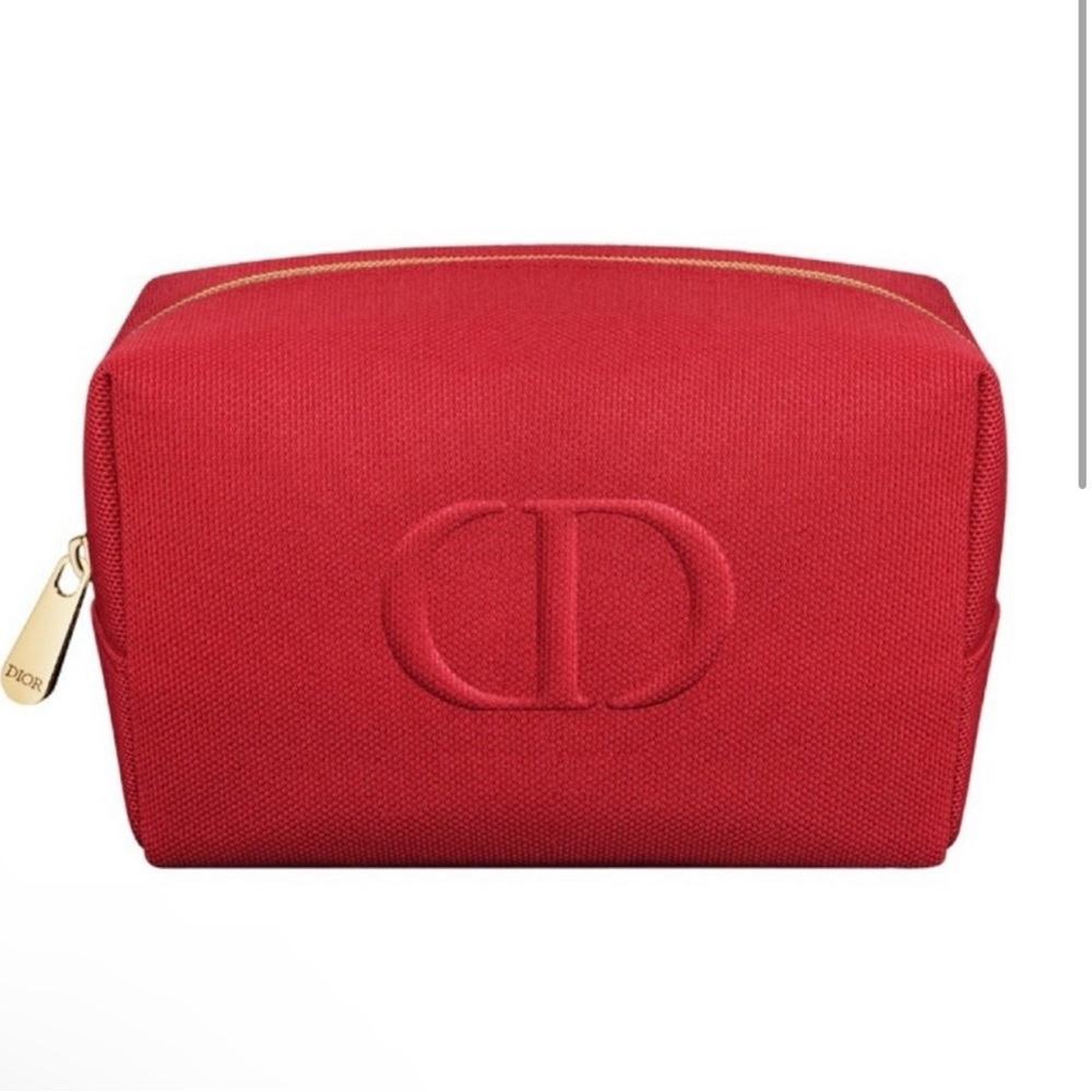 Dior Red Beauty Pouch Cosmetic Organizer Makeup - Picture 2 of 7